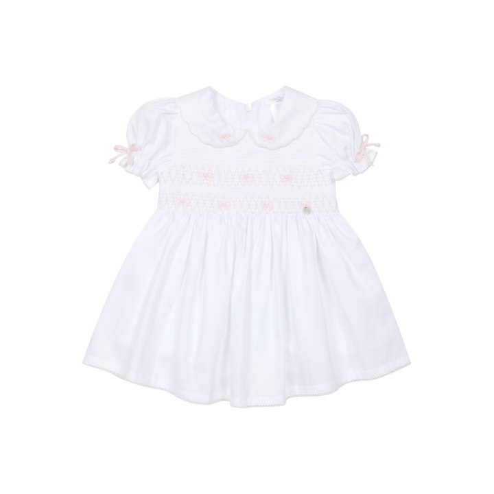 Deolinda Dress & Knickers Bow Smocked White 26404