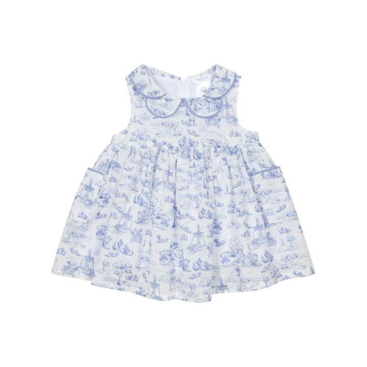 PRE ORDER Deolinda Girls Blue Toile Dress 26424