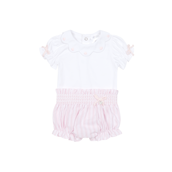 PRE ORDER Deolinda Pink & White Smocked Jam Pant Set 26607