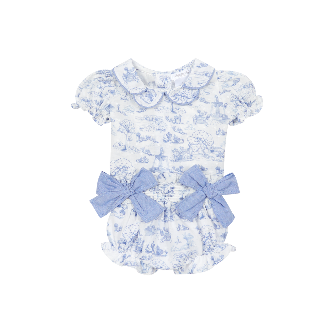 PRE ORDER Deolinda Blue Toile Bow Jam Pant Set 26648
