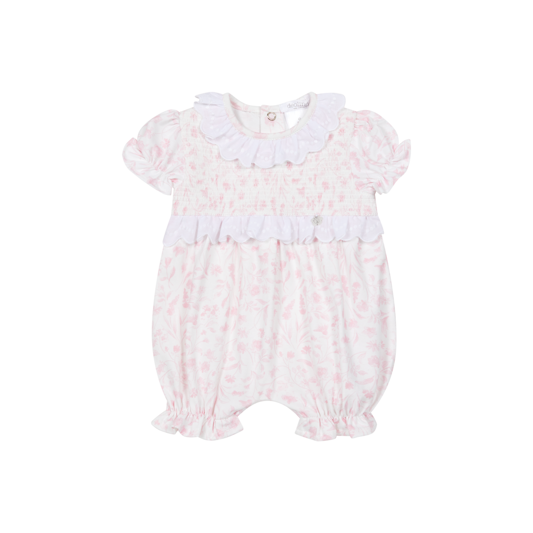 PRE ORDER Deolinda Pink Smocked Floral Romper 26739
