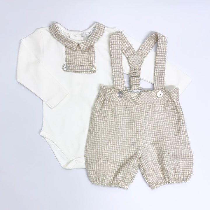 Coccode Baby Boys Dogtooth Check Dungaree Set C58103