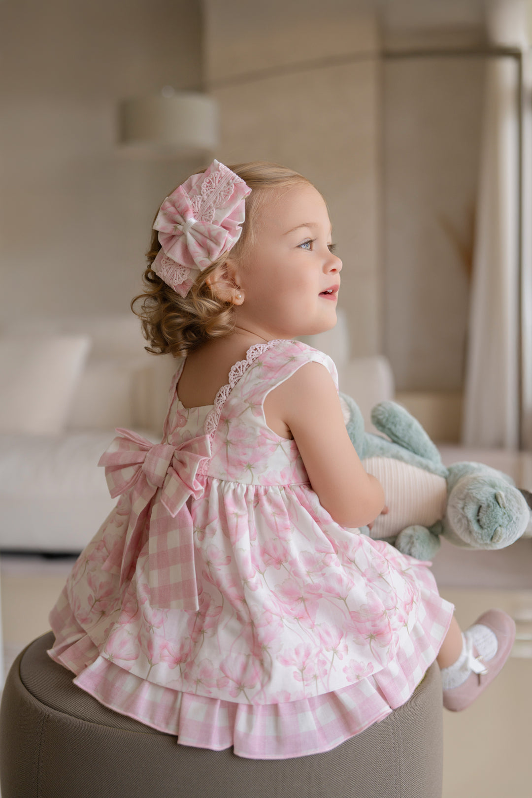 PRE ORDER Miranda Baby Girl Pink Floral Dress & Knickers 133VB