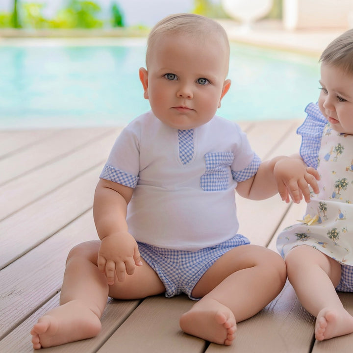 PRE ORDER Miranda Baby Boys Gingham Short Set 2623