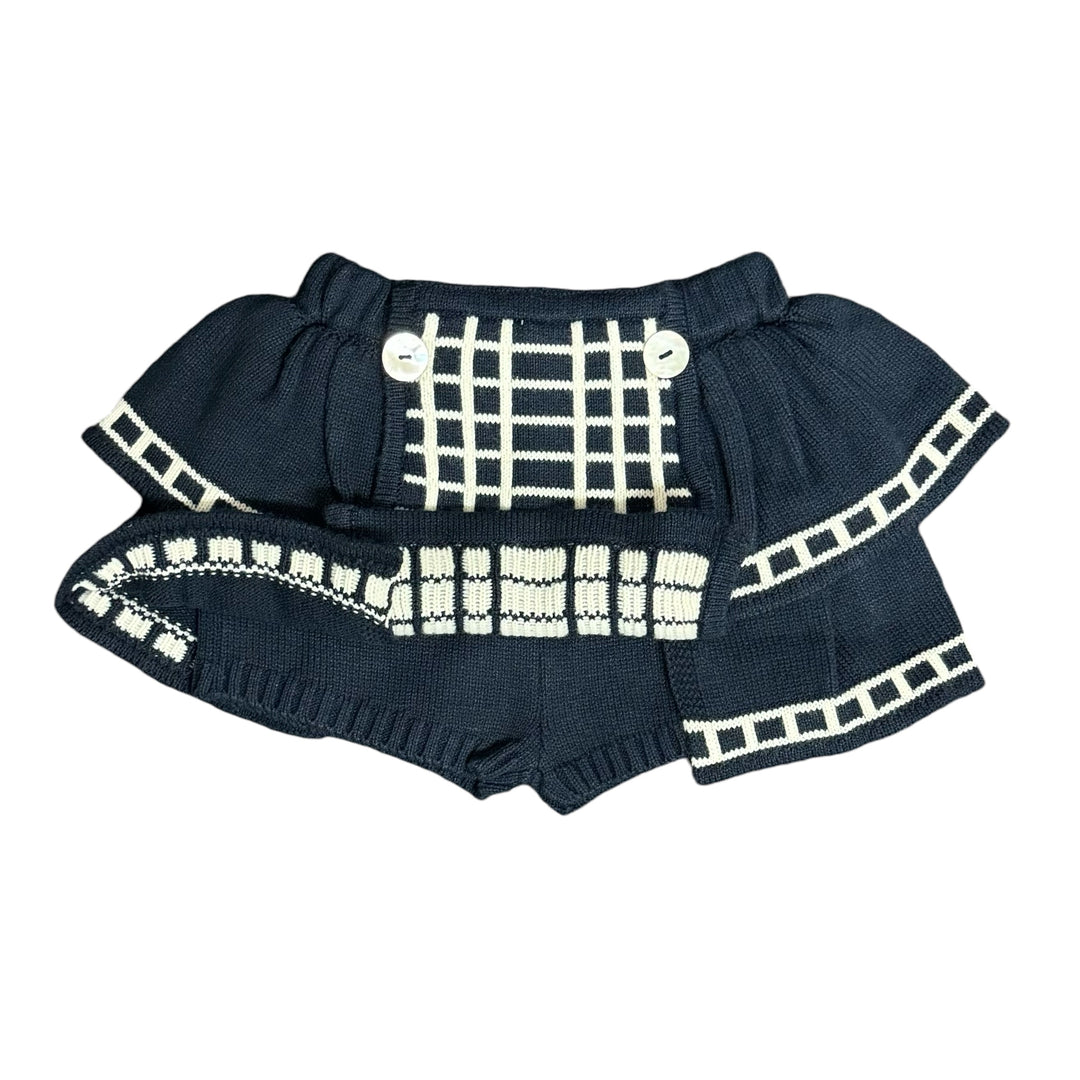 Rahigo Girls Navy & Cream Knitted Three Piece Set 24217