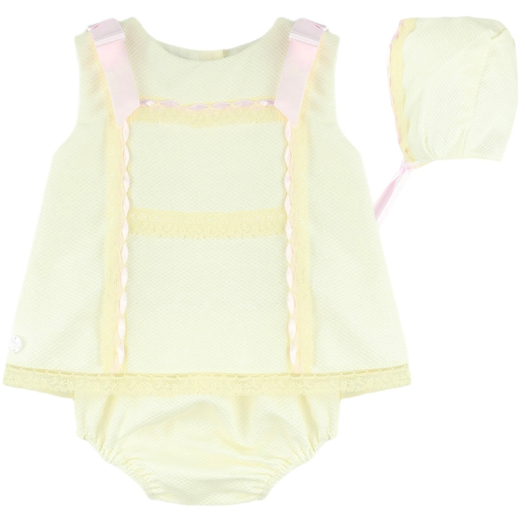 Gracie Cream & Pink Dress Set