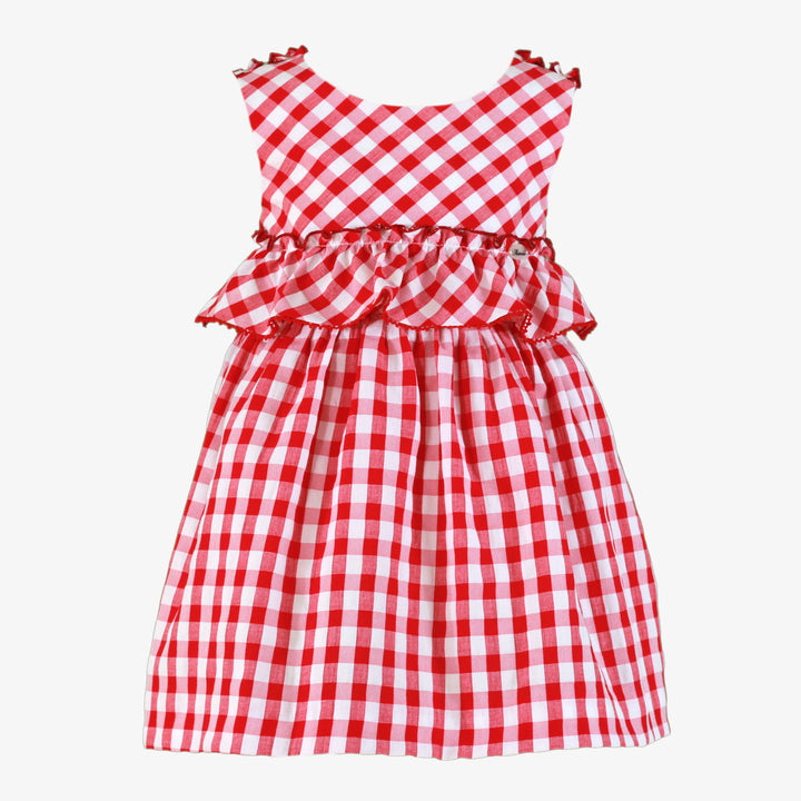 Miranda Girls Red & White Check Dress 616V