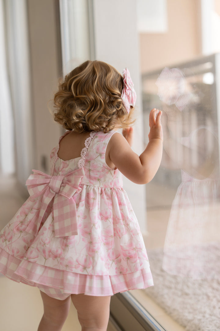 PRE ORDER Miranda Baby Girl Pink Floral Dress & Knickers 133VB