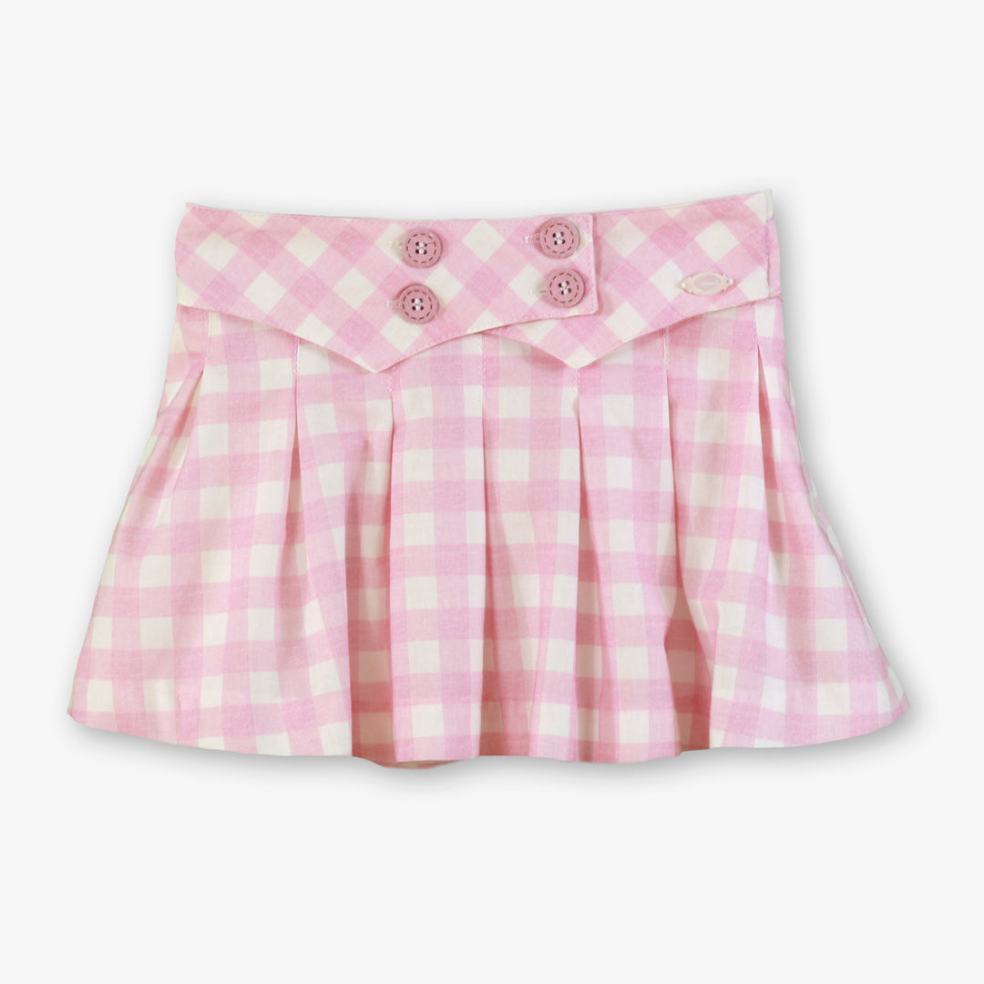 PRE ORDER Miranda Girls Pink Floral Blouse & Gingham Skirt Set 233/2