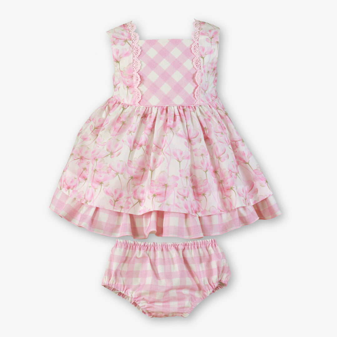 PRE ORDER Miranda Baby Girl Pink Floral Dress & Knickers 133VB