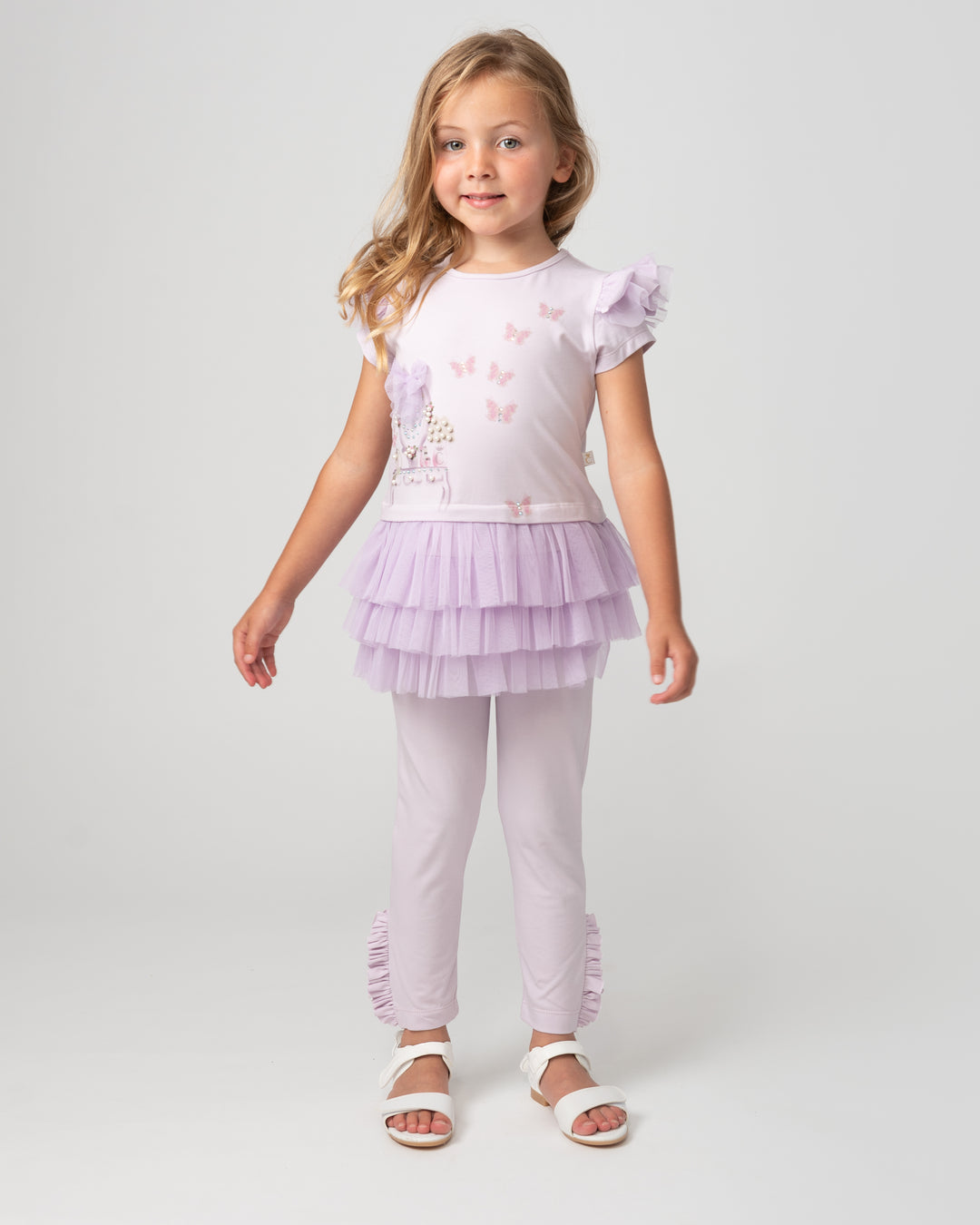 Caramelo Kids Lilac Pearl Vanity Legging Set 0114127LI