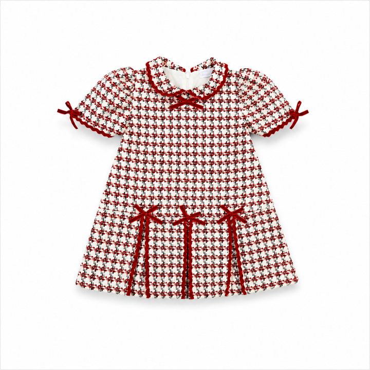 PRE ORDER DEOLINDA CHIC GIRLS RED CHECKED DRESS CD126039