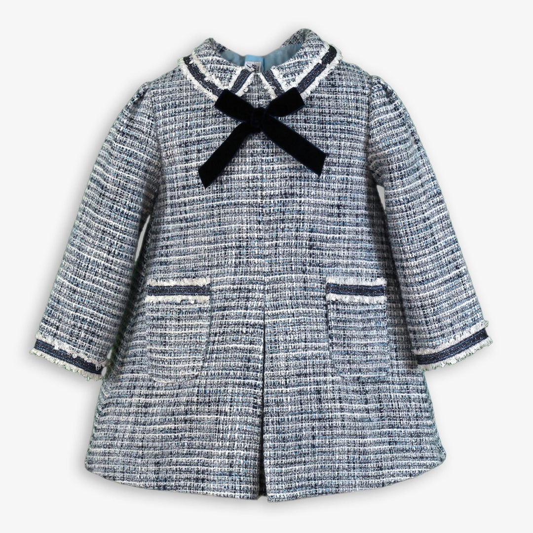 Miranda Baby Girls Navy Tweed Dress 129V