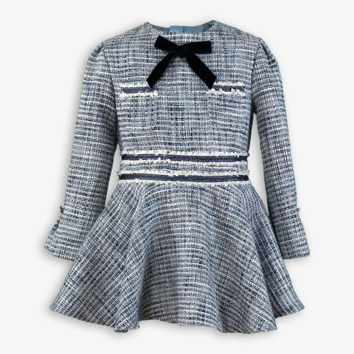 Miranda Girls Navy Tweed Style Dress 229V