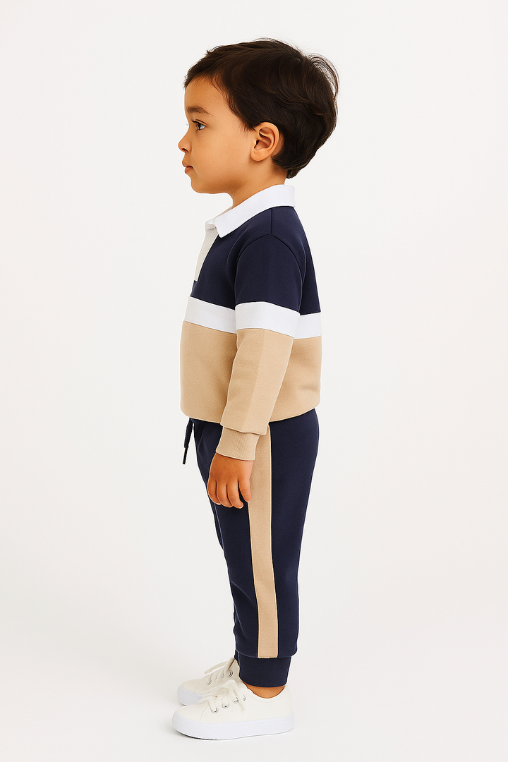 Boys Navy Polo Tracksuit