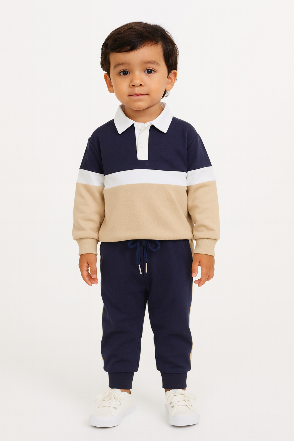 Boys Navy Polo Tracksuit