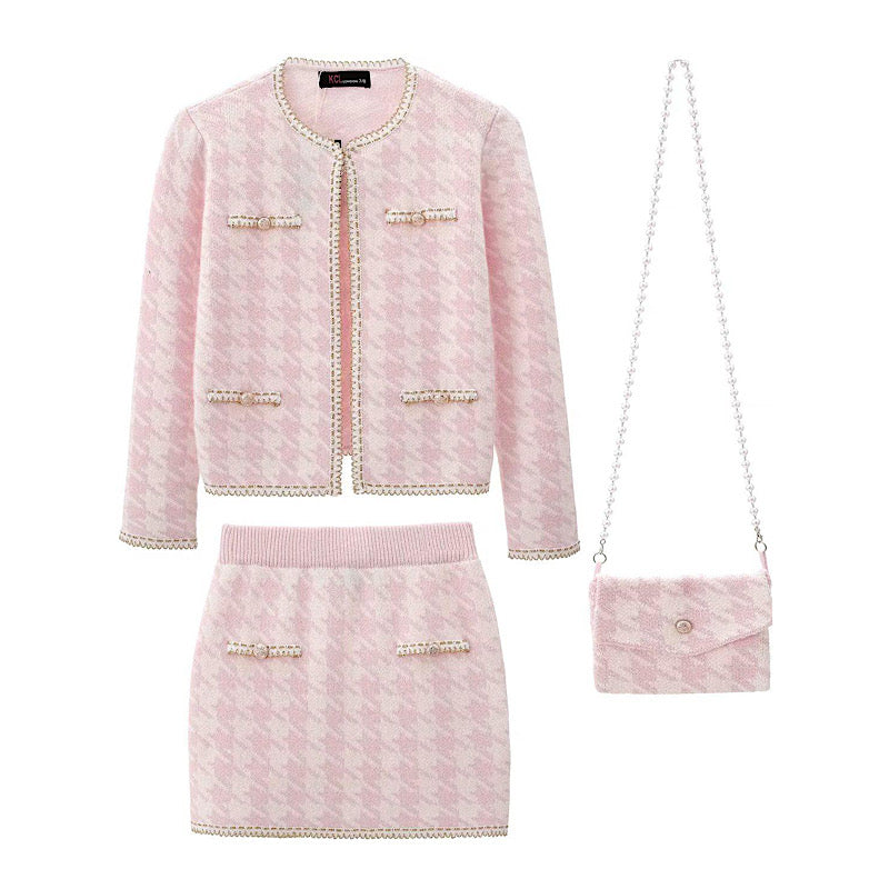 Girls Pink Three Piece Skirt Set