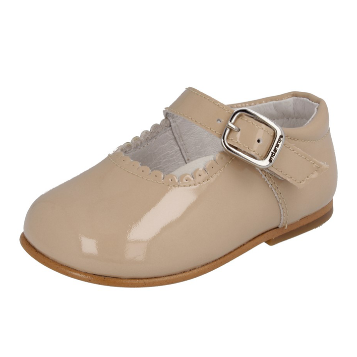 Andanines Girls Camel Patent Leather Mary Jane Shoes 846/803C