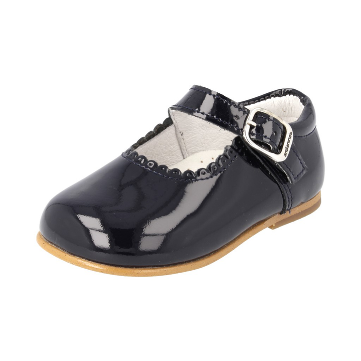 Andanines Girls Navy Patent Leather  Mary Jane Shoes 846/803N