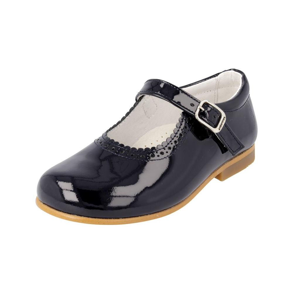 Andanines Girls Navy Patent Leather Mary Jane Shoes 846 803N Little Beautifuls