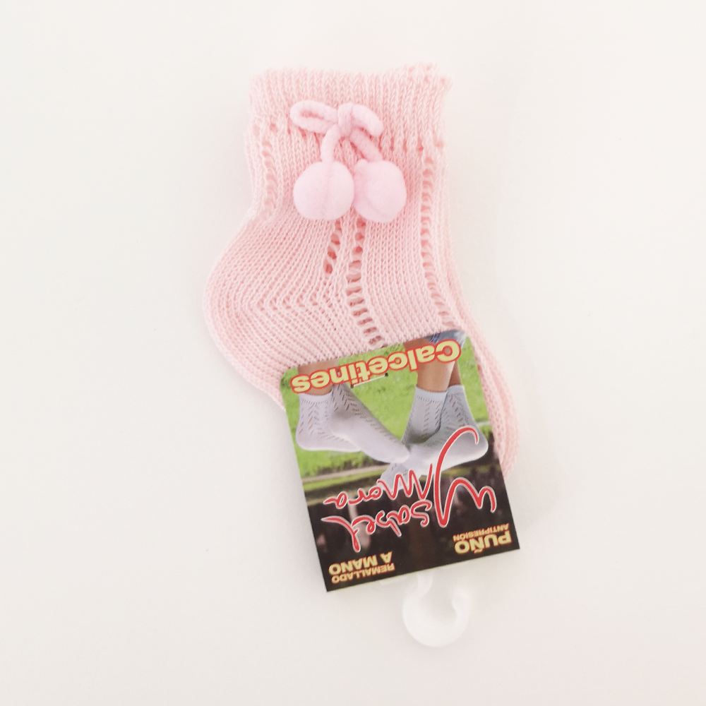 Ysabel Mora Pink Pom Pom Pelerine Socks