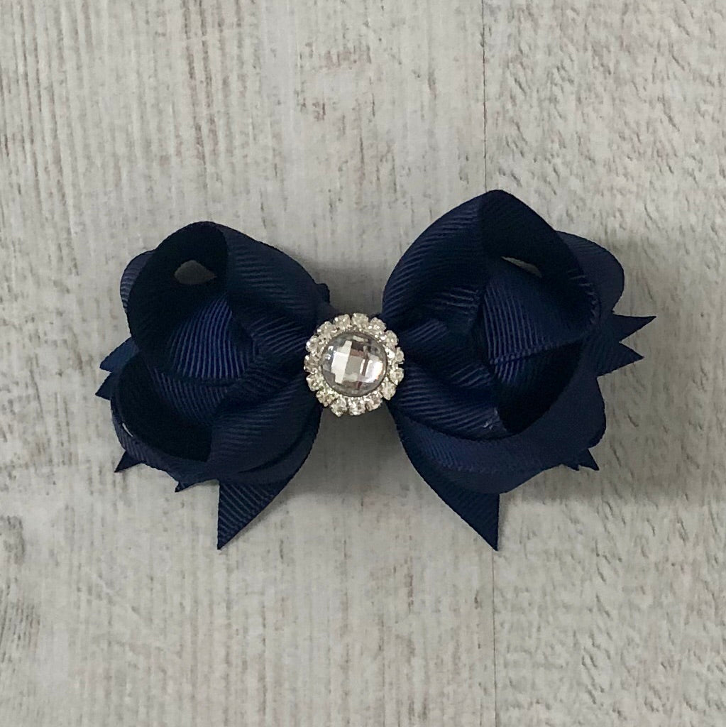 3.5" Pretty Bow Gem Hair Clip