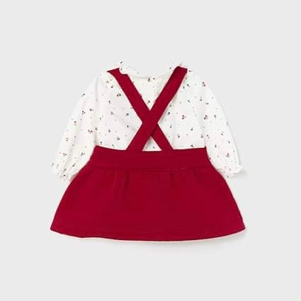 Mayoral Baby Girls Red Pinafore Dress & Blouse Set 2816RW