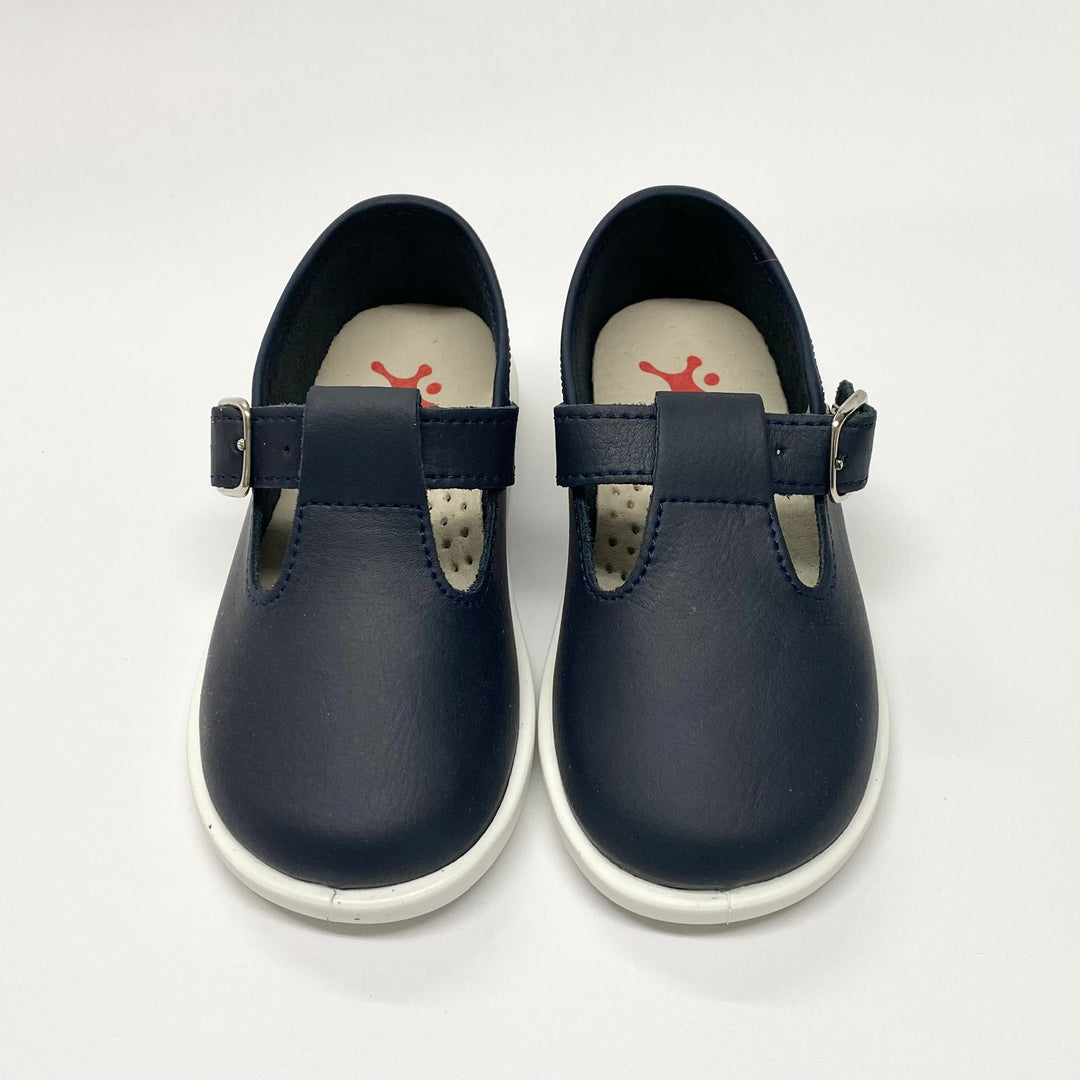 Xiquets Leather T-Bar Shoes Navy 20200N