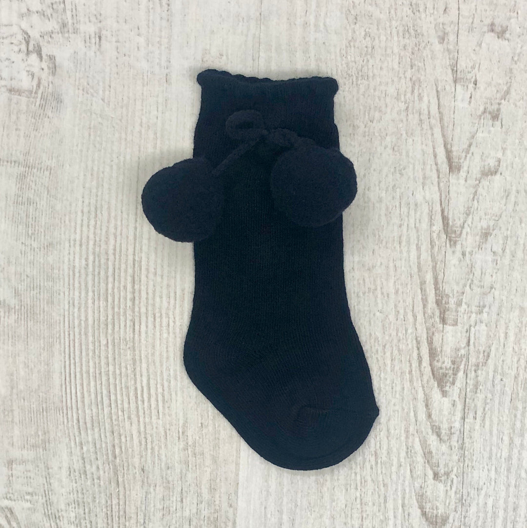 Tambino Navy Pom Pom Socks