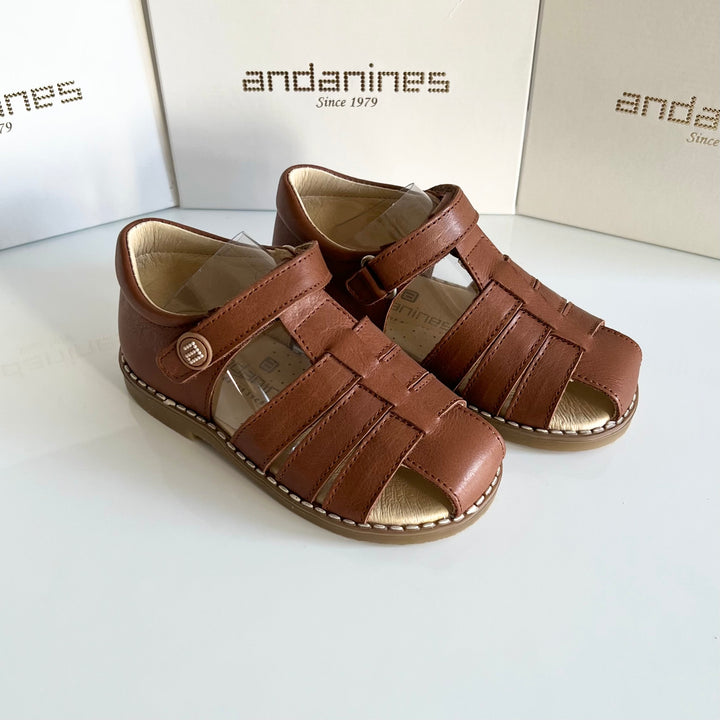 Andanines Brown Leather Sandals 201263BR