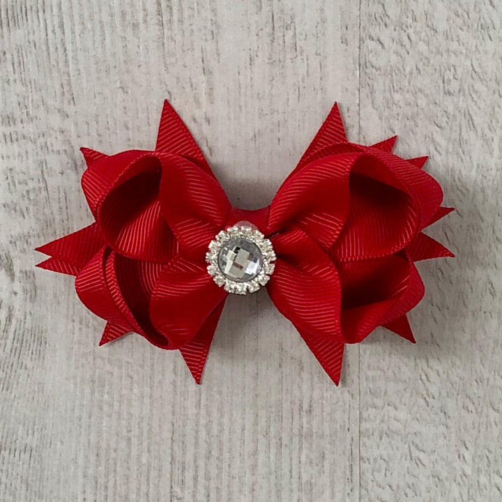 3.5" Pretty Bow Gem Hair Clip