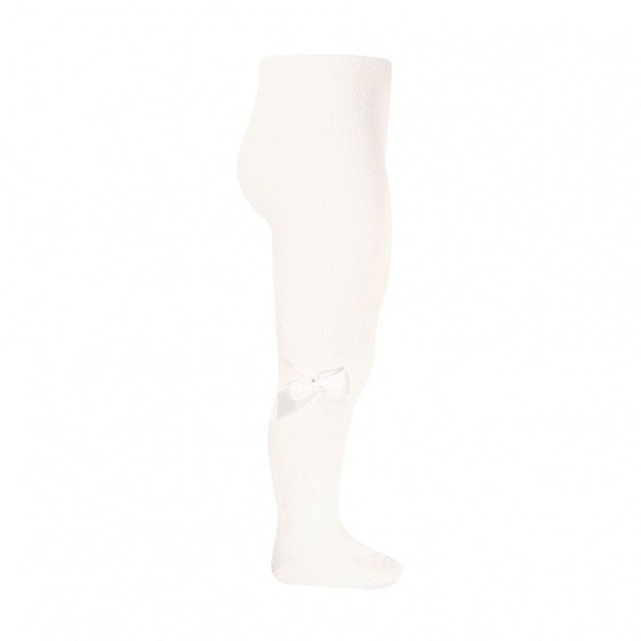 Condor Cream Grosgrain Bow Tights 2482/1C