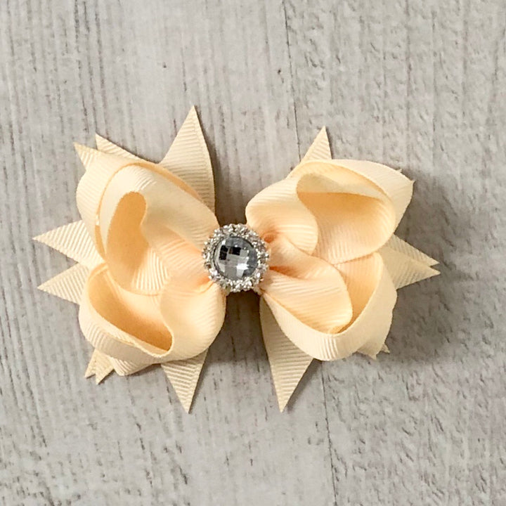 3.5" Pretty Bow Gem Hair Clip