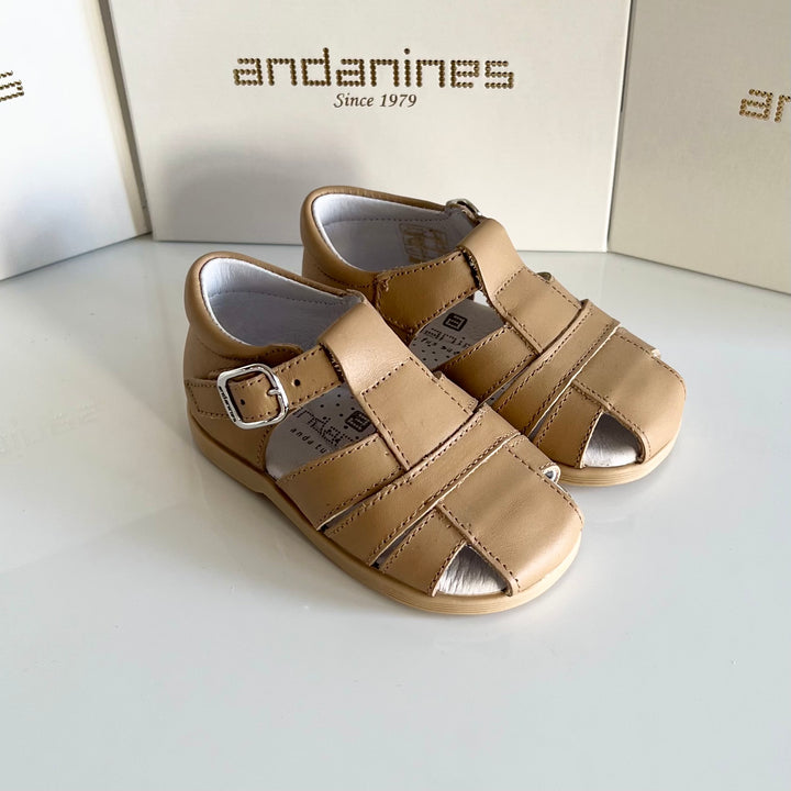 Andanines Camel Leather Sandals 201813CA