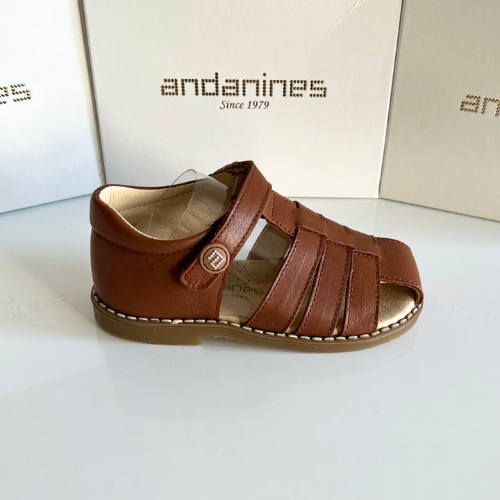 Andanines Brown Leather Sandals 201263BR